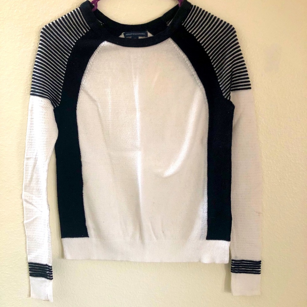 American Eagle Color Block Striped Sweater